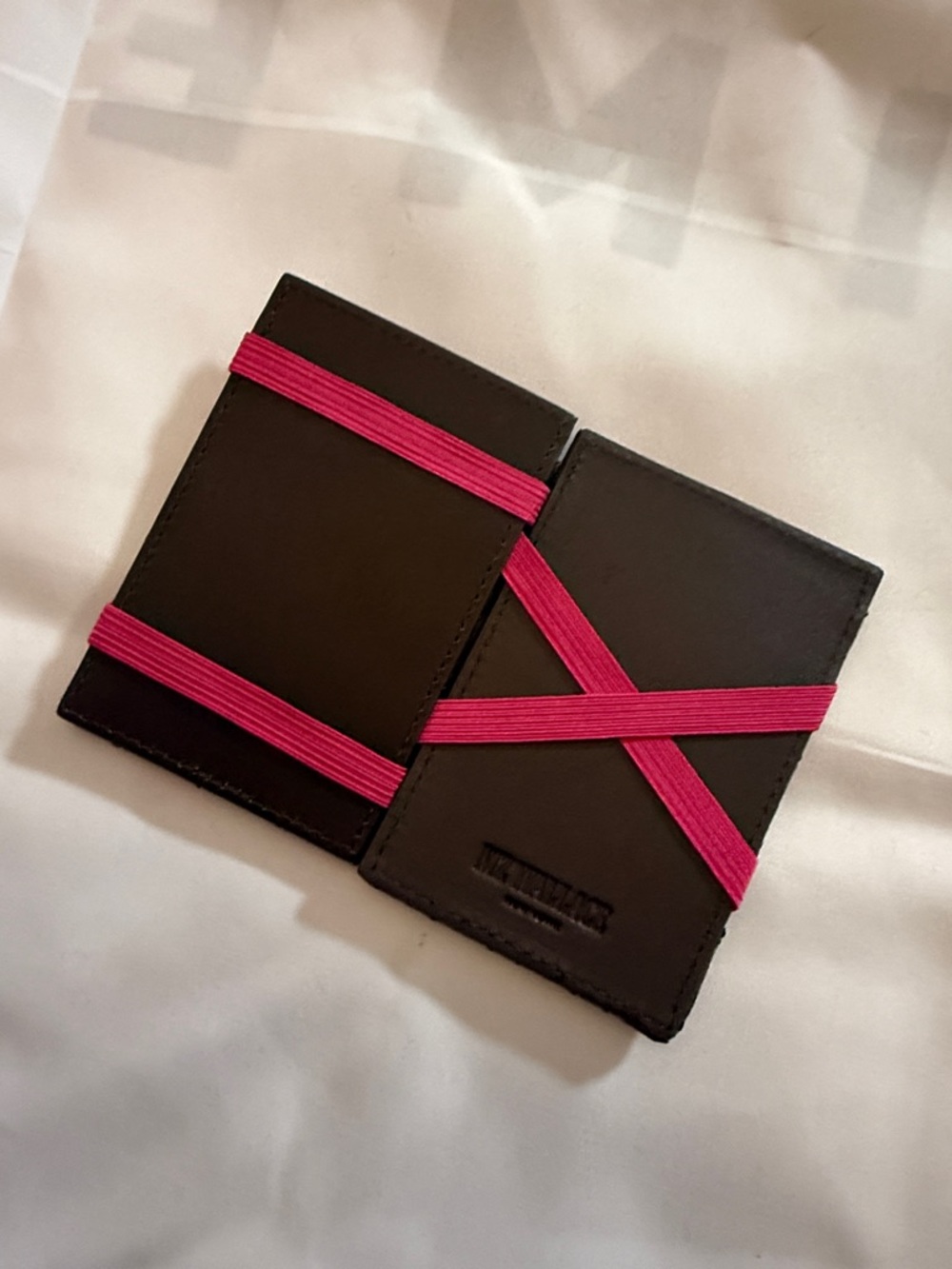 MZ Wallace Accordion Wallet with Pink Elastic Bands